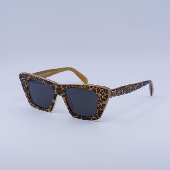 🕶️ New Celine CL40187I 99A Sunglasses - Cheetah Frame, Smoke Lenses - Picture 5 of 12
